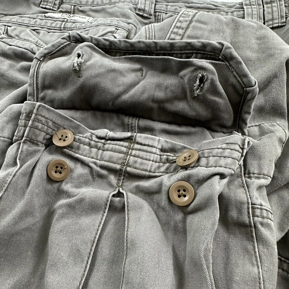 Polo Ralph Lauren Men Actual 35 Cargo Shorts Gray Military Baggy Army Grunge Y2K